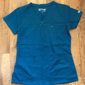 GREY’S ANATOMY Medical Uniform Scrub Top - Dark Teal Green, Small